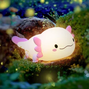 Cute Axolotl Silicone Night Light Touch Control USB Rechargeable Nursery Sleeping Table Lamp For Baby And Children